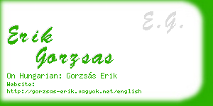 erik gorzsas business card